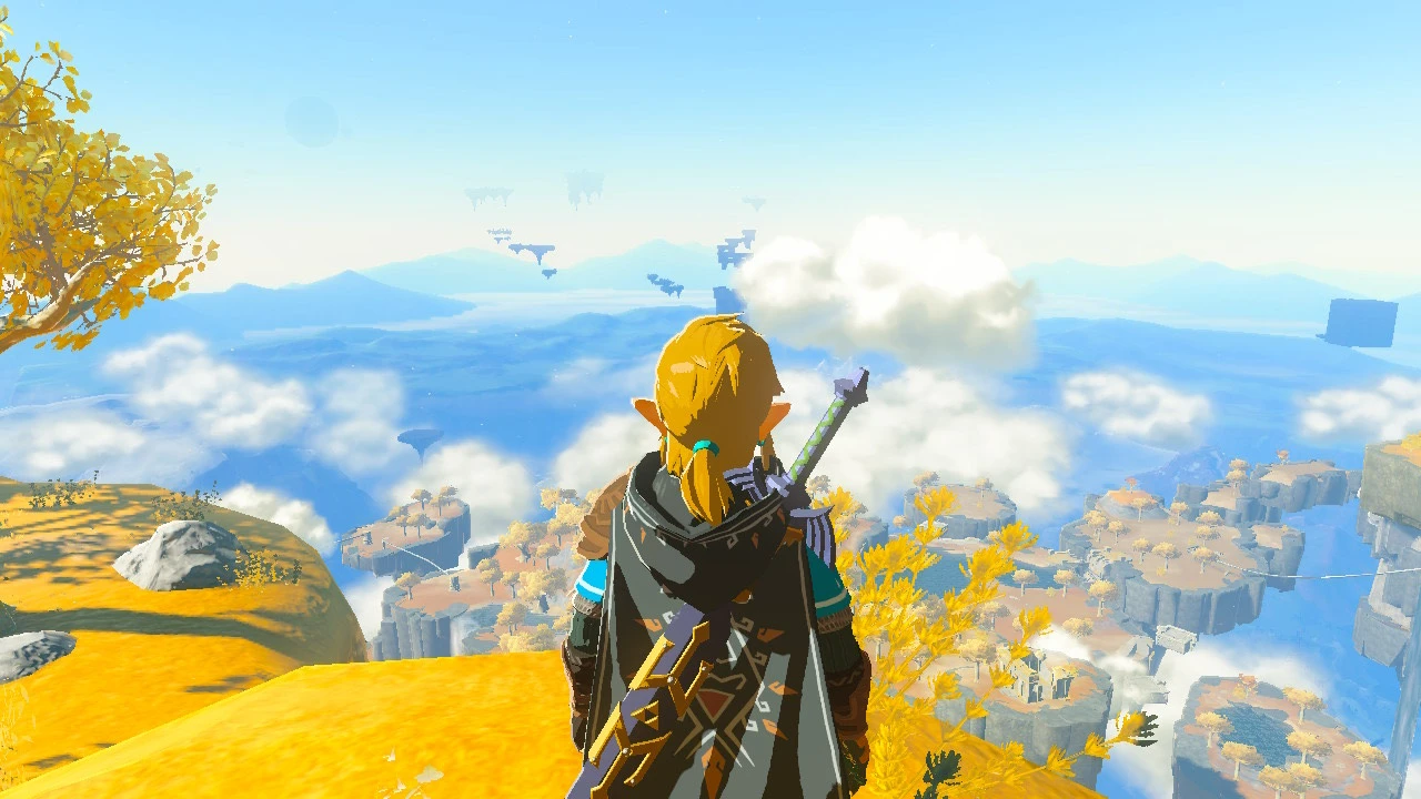 Link sur une île dans le ciel